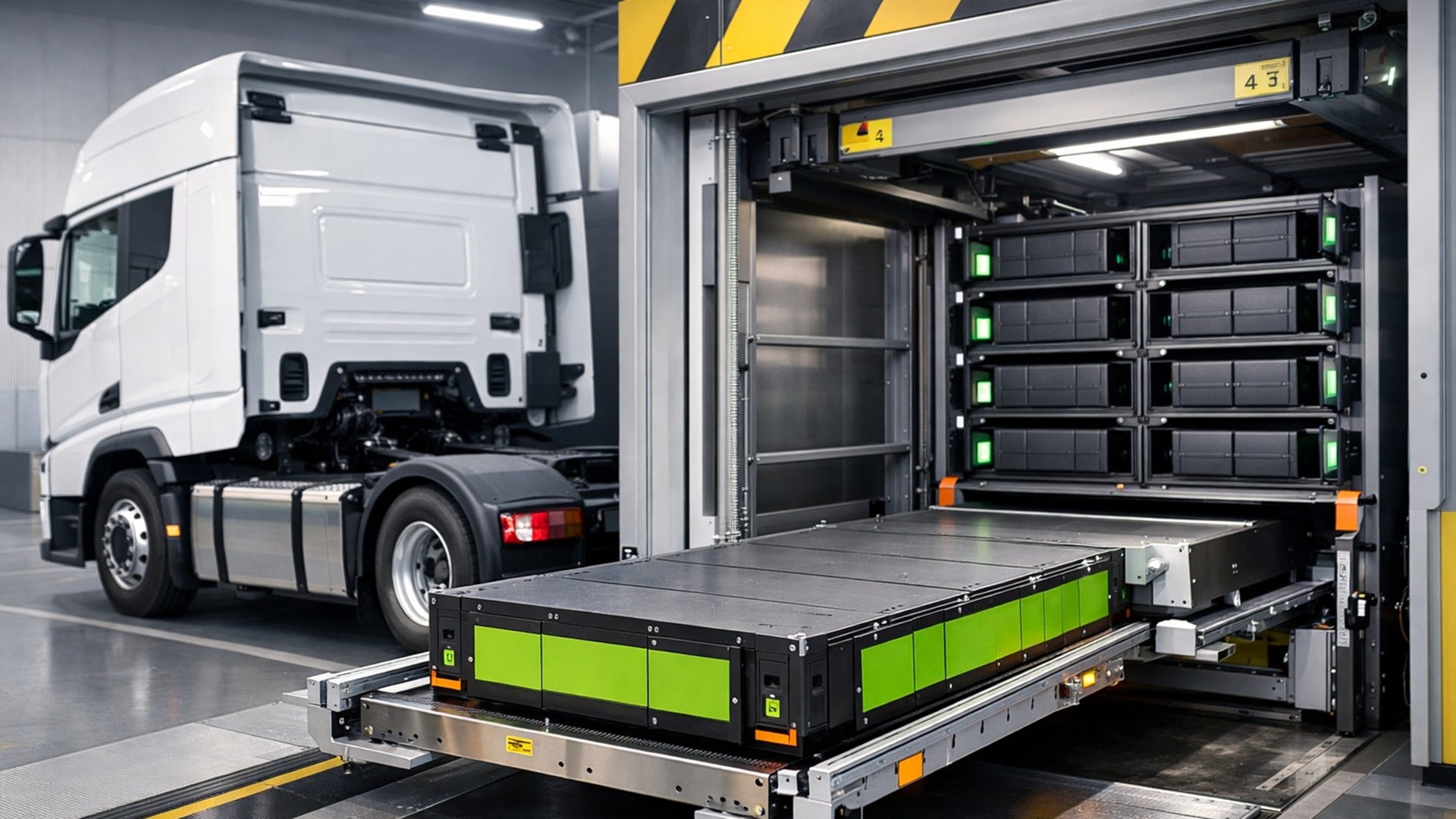 Projeto alemão eHaul conclui estação de troca de baterias para caminhões elétricos, reduz tempo de parada e avança para comercialização na Europa.