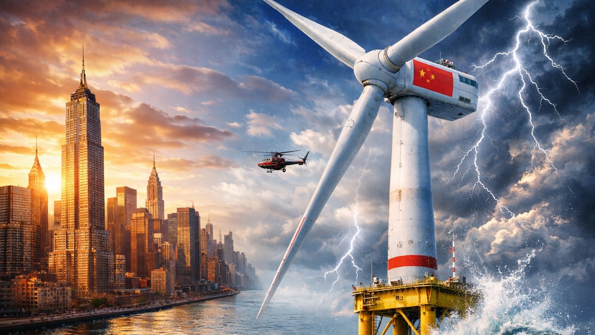 Maior turbina eólica offshore do mundo, com 26 MW, entra em operação na China e pode gerar até 100 milhões de kWh por ano.