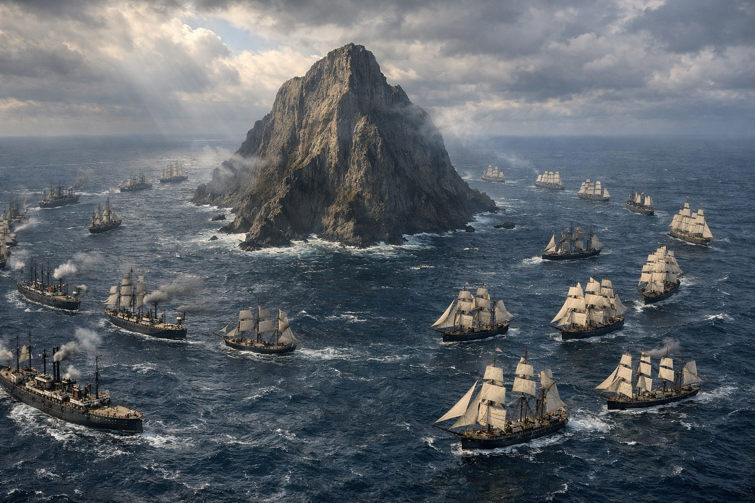 Ilustração da Ilha da Trindade no Atlântico Sul durante a crise diplomática entre Brasil e Império Britânico em 1895.