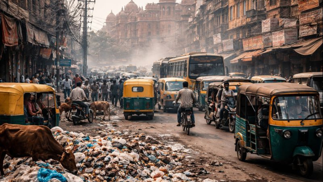 Mesmo com crescimento econômico, a crise urbana na Índia revela cidades indianas inabitáveis e falhas na governança urbana.
