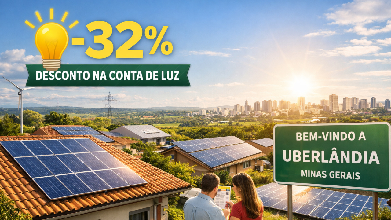 Parceria entre Prefeitura de Uberlândia e Cemig SIM oferece desconto em dobro na conta de luz com energia solar por assinatura, sem instalação de painéis e com adesão digital.