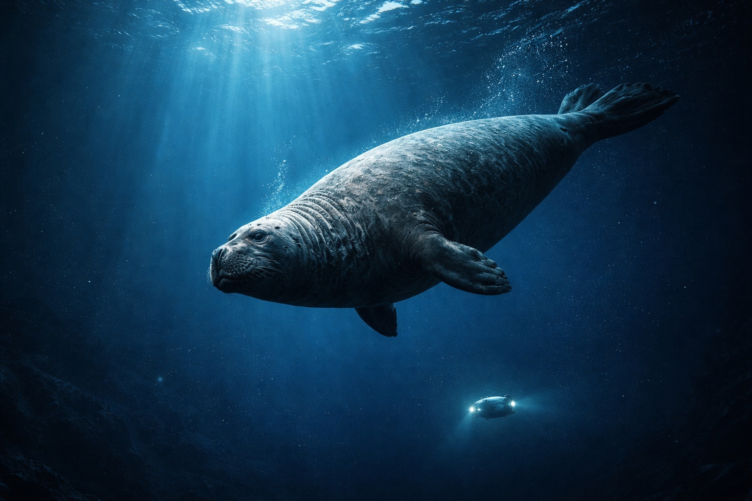 Elefante-marinho desafia o abismo, mergulha até 2.000 metros por quase 2 horas, enfrenta pressão que esmagaria pulmões humanos e revela como sangue, oxigênio e colapso pulmonar controlado permitem sobreviver no mar profundo