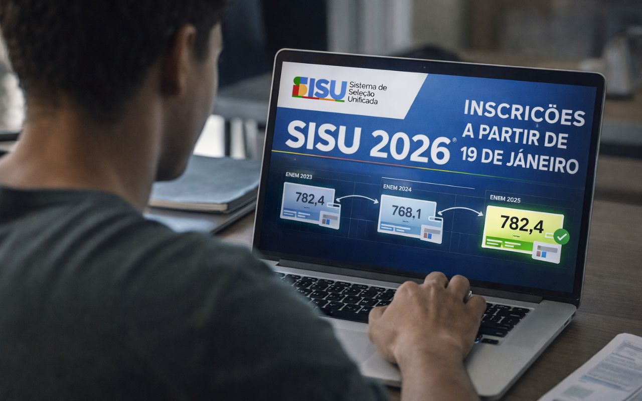 O Sisu 2026 terá inscrições a partir de 19 de janeiro e adotará um sistema que escolhe a melhor nota do Enem entre 2023, 2024 e 2025. Entenda.