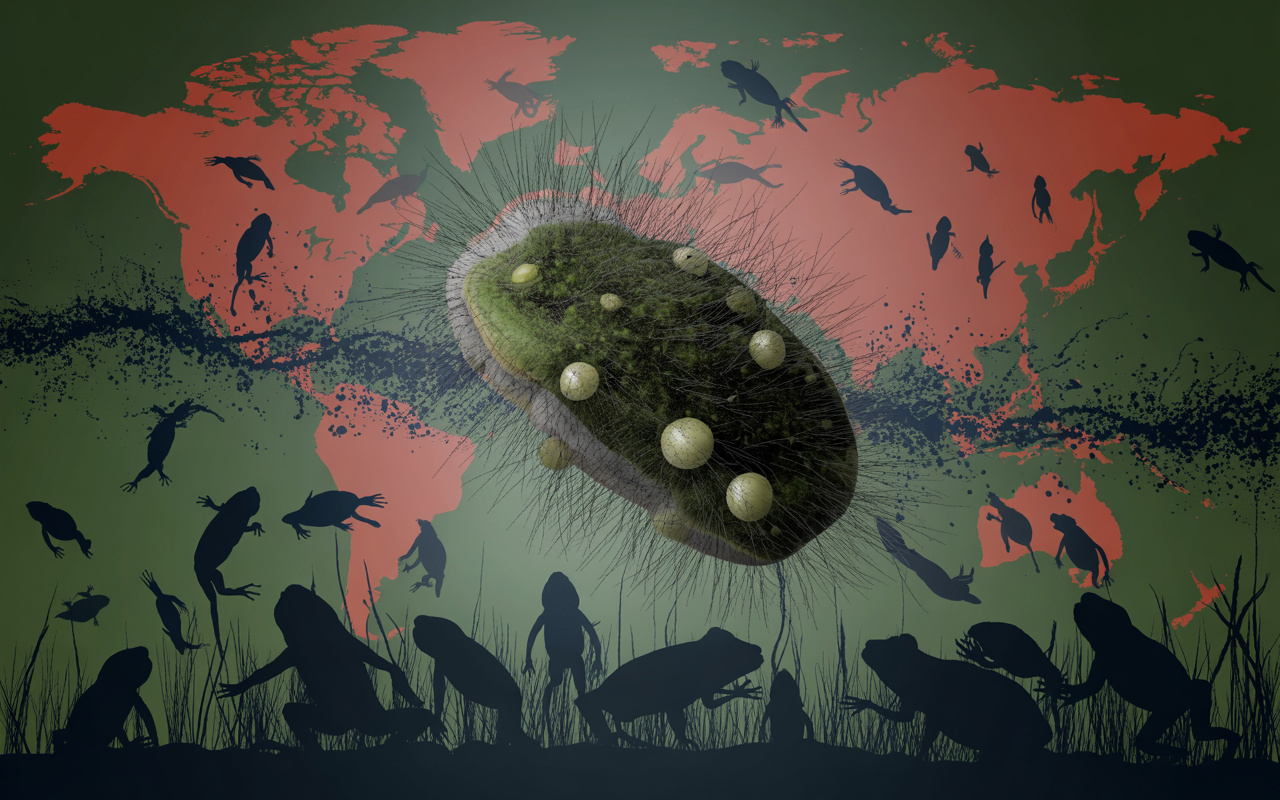 Pouca gente sabe, mas um fungo microscópico já dizimou anfíbios em escala planetária: o Batrachochytrium dendrobatidis, responsável pela extinção silenciosa de centenas de espécies e pela maior crise biológica já registrada entre vertebrados