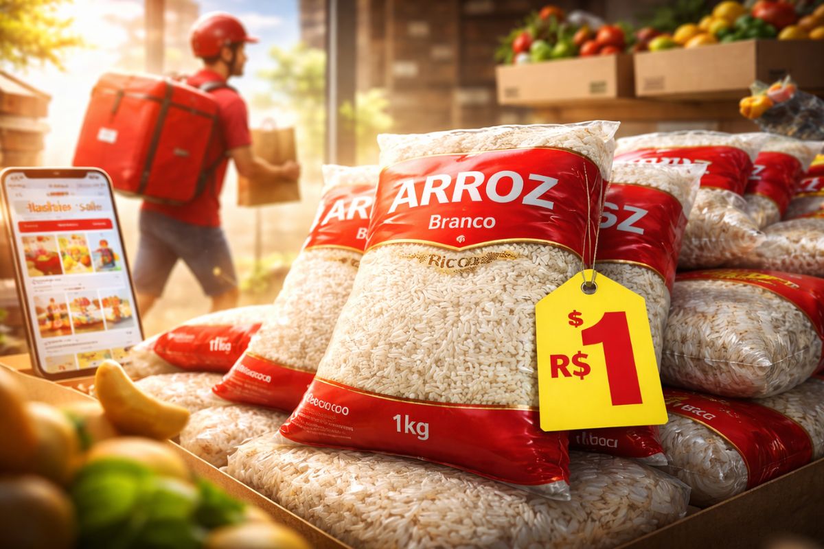iFood coloca arroz de 1 kg por R$ 1 em oferta-relâmpago e abre campanha de 100 dias com descontos diários