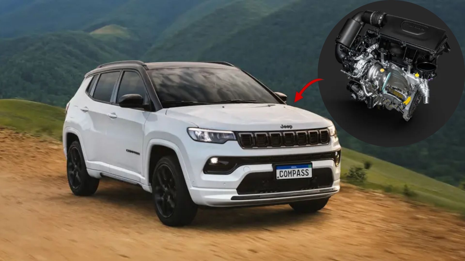 Jeep Compass Blackhawk 2026 com motor Hurricane flex de 272 cv em cenário urbano