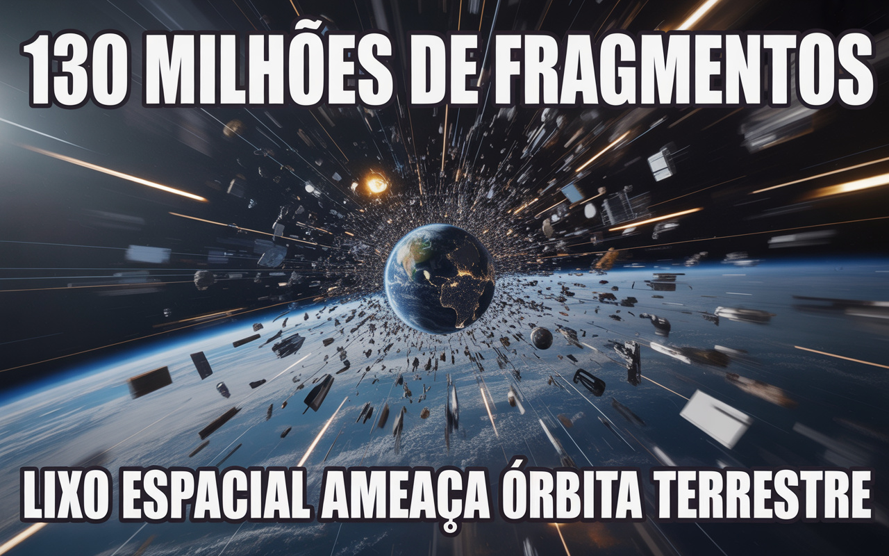 Satélites confirmam que a órbita da Terra já acumula mais de 130 milhões de fragmentos de lixo espacial, viajando a 28 mil km/h e colocando em risco comunicações, GPS e missões espaciais no mundo inteiro