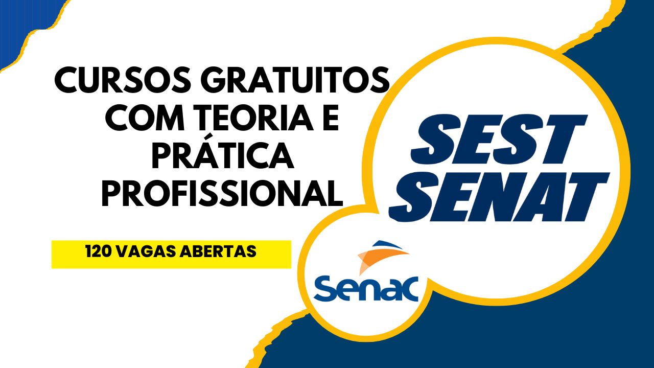 Cursos gratuitos em Olímpia possuem 120 vagas abertas, uma parceria entre Prefeitura, Senac e SEST SENAT. Saiba quem pode participar, quando começam as aulas e como se inscrever.