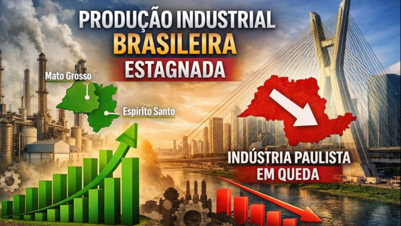 IBGE mostra produção industrial brasileira parada em novembro. Indústria paulista recua e cenário varia entre os estados.