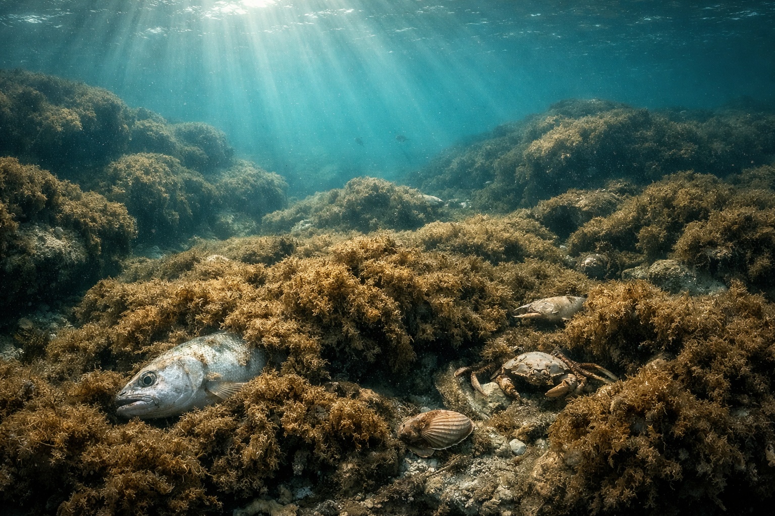 A alga asiática que se multiplica em pedaços, cobre o fundo do Mediterrâneo como um "tapete morto", sufoca a vida marinha e já provoca colapso ecológico e crise pesqueira em vários países