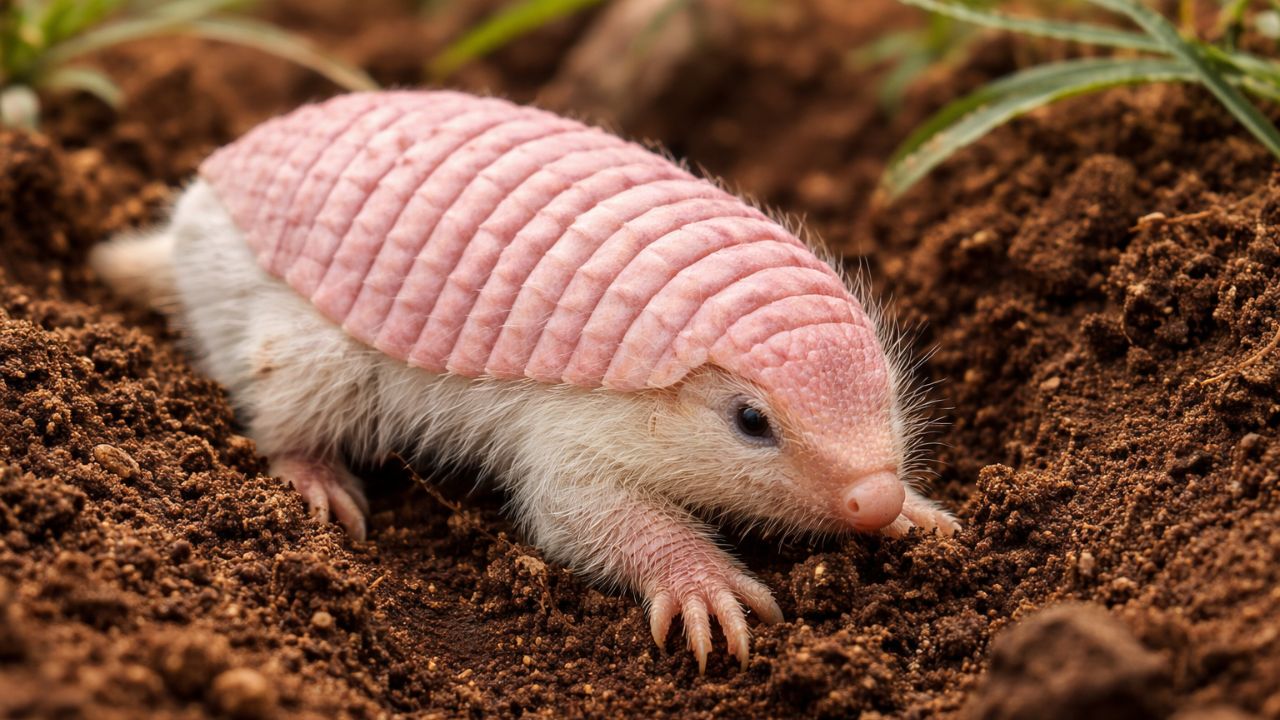 Quase invisível e extremamente raro, tatu-fada-rosa vive apenas em regiões áridas do centro da Argentina, mede até 15 cm, passa a vida no subsolo, tem reprodução pouco conhecida e enfrenta risco crescente de extinção.