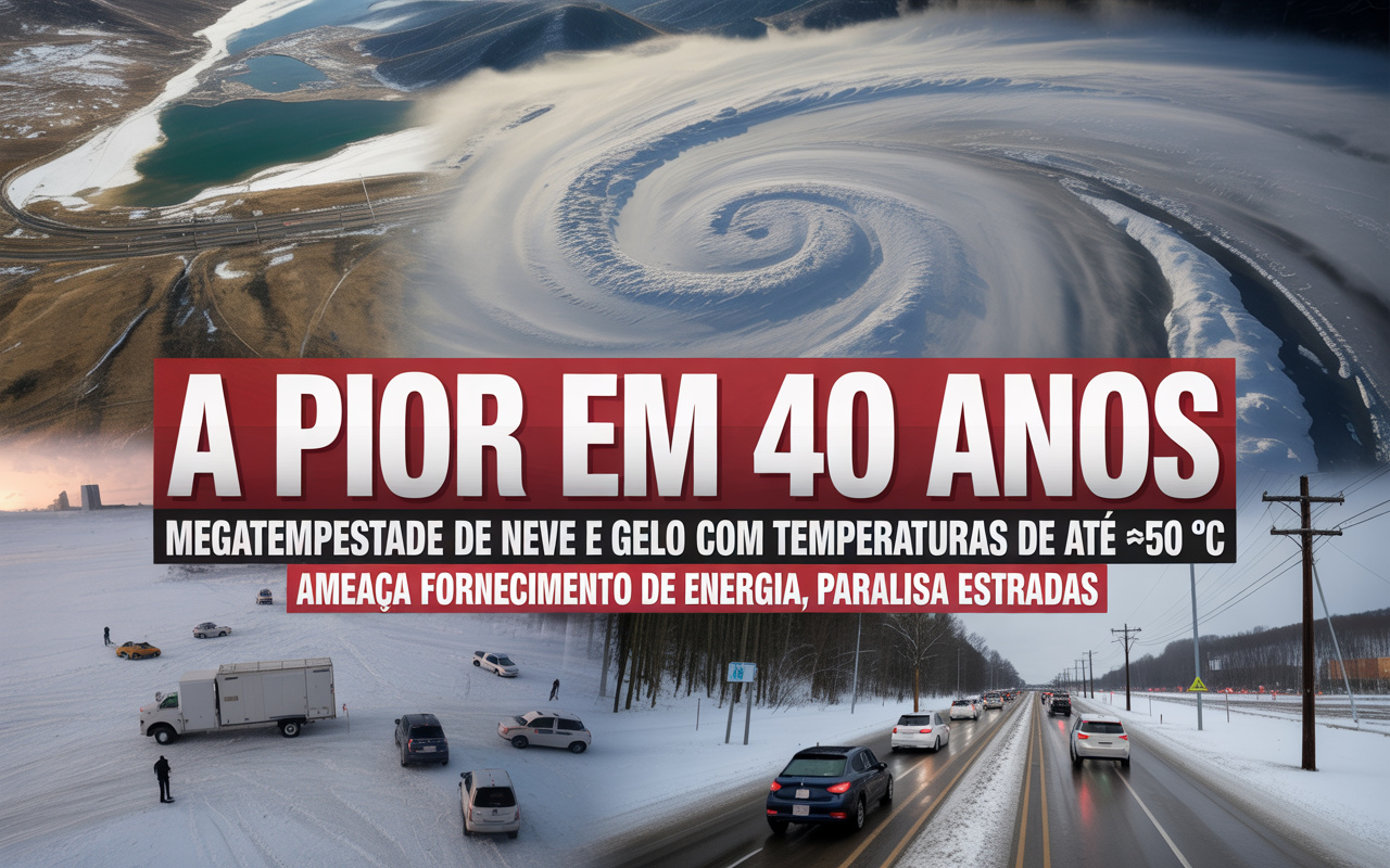 “A pior em 40 anos”: megatempestade de neve e gelo com temperaturas de até −50 °C cobre milhões de quilômetros quadrados, ameaça o fornecimento de energia, paralisa estradas e provoca o cancelamento de centenas de voos nos Estados Unidos