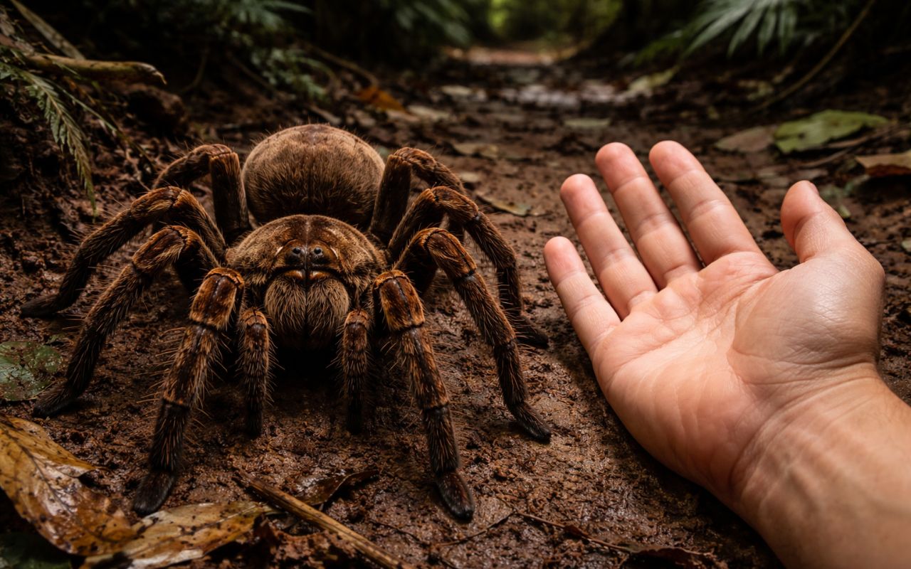A maior aranha do mundo, a tarântula-golias (Theraphosa blondi), vive na Amazônia, pode chegar a 30 cm de envergadura e tem hábitos bem diferentes do que o senso comum imagina.