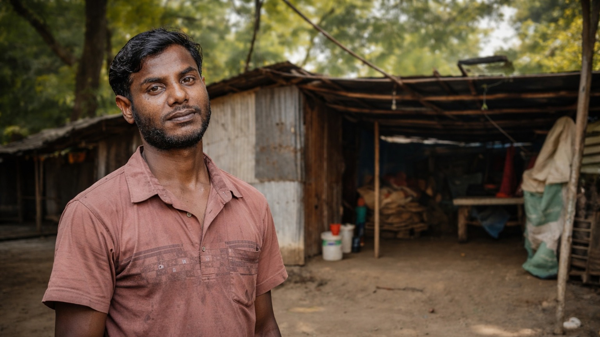 Acompanhe a jornada de um trabalhador que percorre 10km e carrega toneladas por 5 dólares diários para sustentar a família.