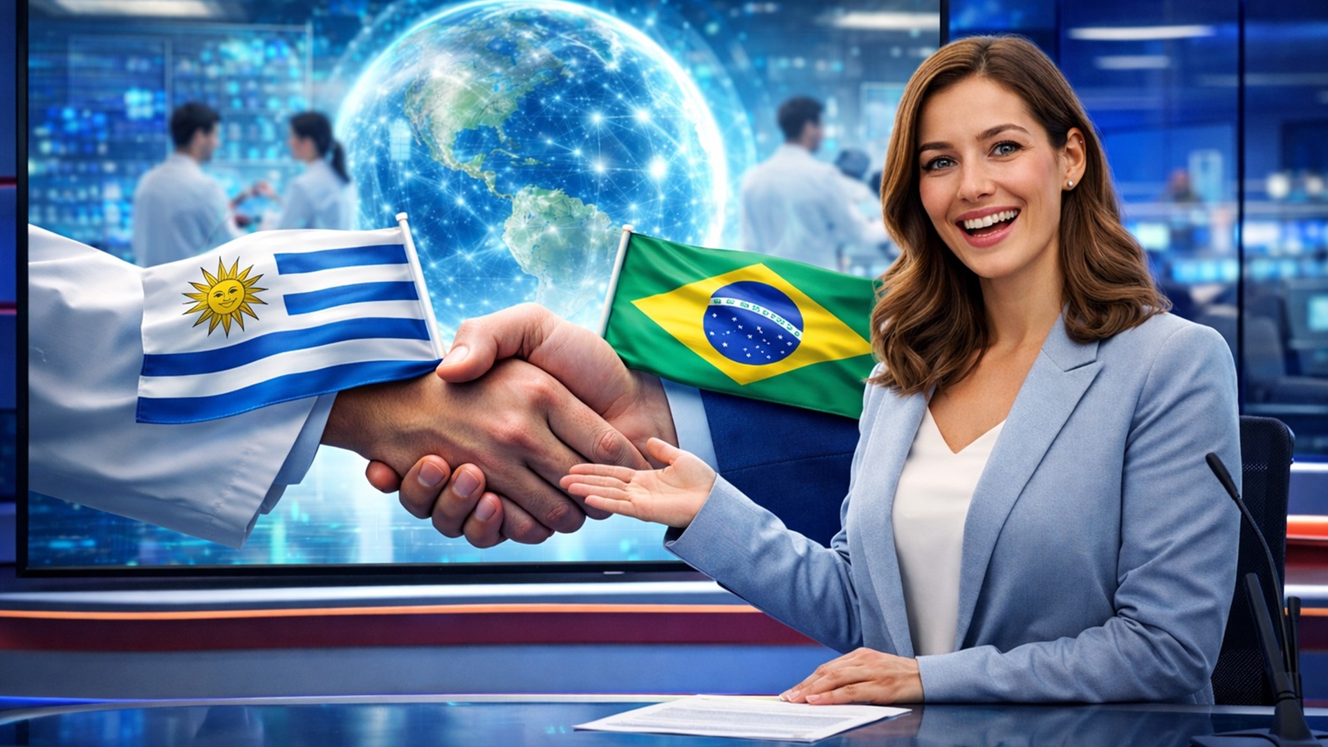 TV uruguaia reage com entusiasmo a acordo científico com o Brasil e destaca acesso a tecnologia, infraestrutura avançada e cooperação regional.