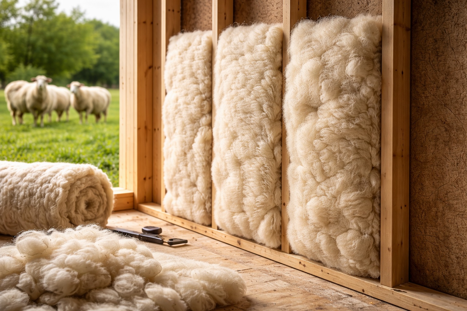 A lã que antes virava suéter agora está dentro das paredes: painéis com lã de ovelha isolam casas com eficiência térmica e acústica e substituem materiais industriais