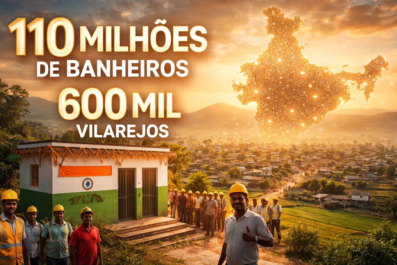 O dia em que a Índia instalou mais de 110 milhões de banheiros e levou saneamento a mais de 600 mil vilarejos, a país executou a maior mobilização sanitária da história moderna e transformou hábitos de centenas de milhões de pessoas em apenas cinco anos
