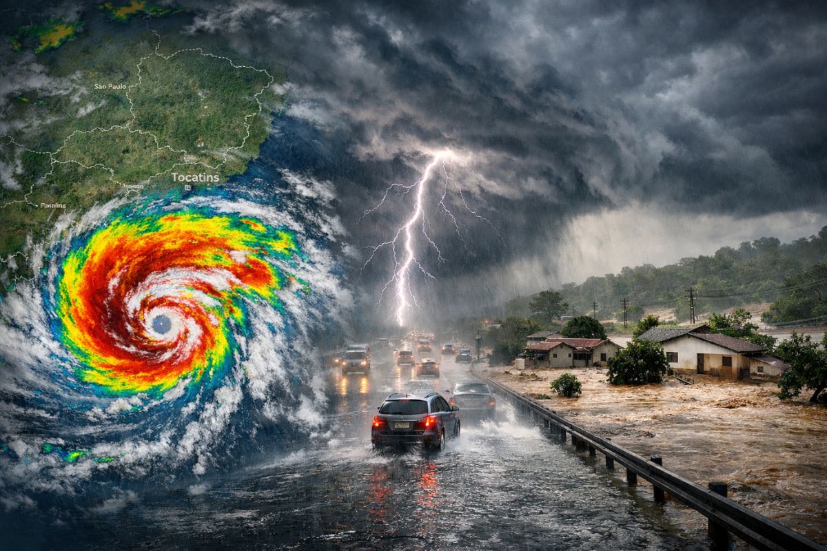 novo ciclone e ciclone subtropical no Atlântico Sul: baixa pressão mantém chuva intensa por dias e amplia riscos no Brasil.