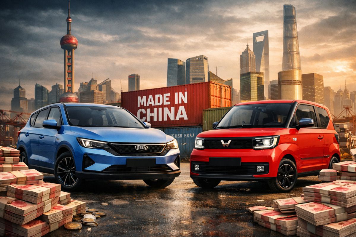 Geely e Wuling lideram vendas de veículos elétricos na China com elétricos acessíveis, enquanto Tesla Model Y perde espaço no ranking.