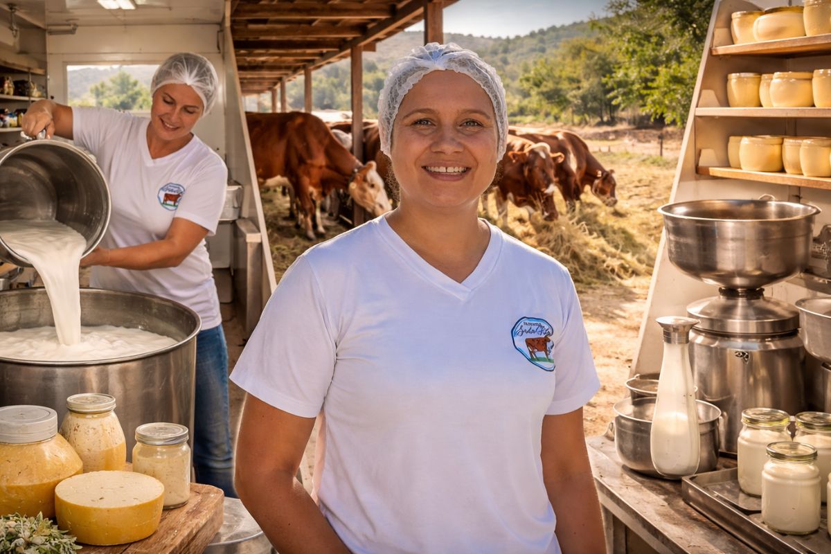 biomédica busca controle do leite com pasteurizador e desnatadeira e transforma queijo em rotina no sítio.
