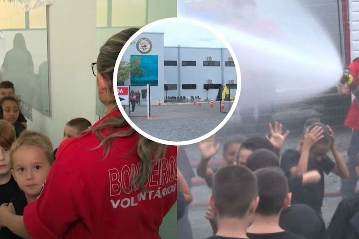 escola bombeiro cívico em Indaial com Bombeiros Voluntários reforça valores cívicos e formação cidadã na rotina escolar