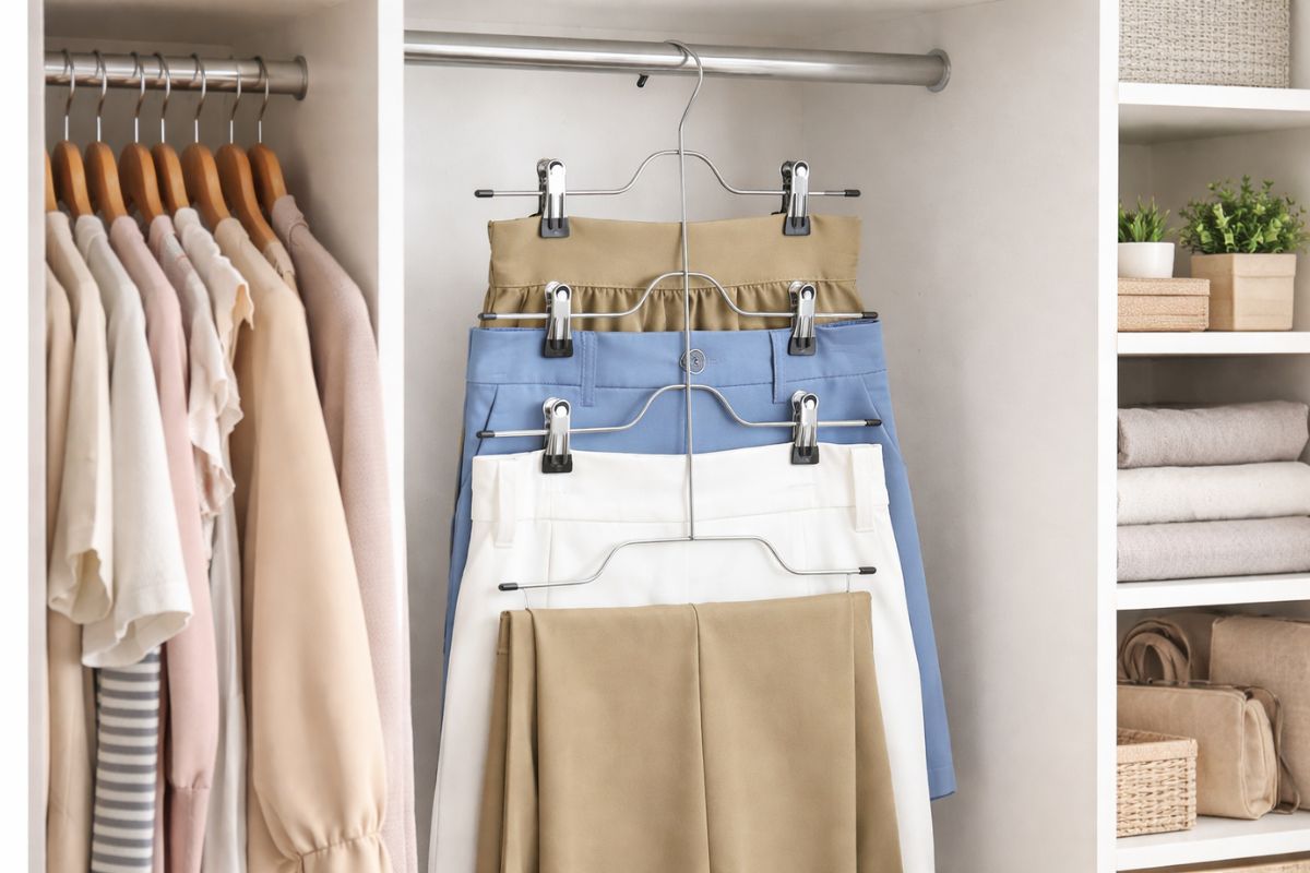 organizador compacto ajustável em aço inox reorganiza cabides, promete até 60% no guarda-roupa e reacende debate em armários pequenos sobre espaço e ventilação.