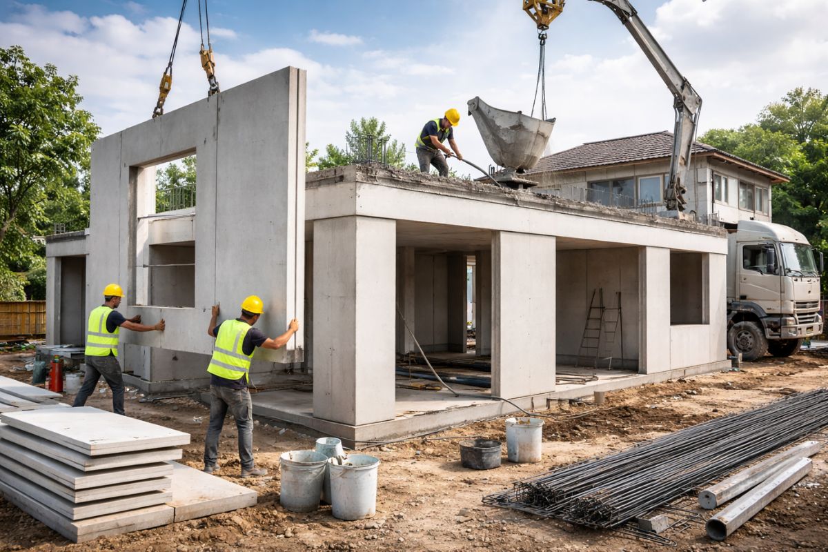 tijolo perde espaço para fôrma túnel: ciclo diário acelera acabamento e reorganiza o canteiro na obra residencial com menos retrabalho.