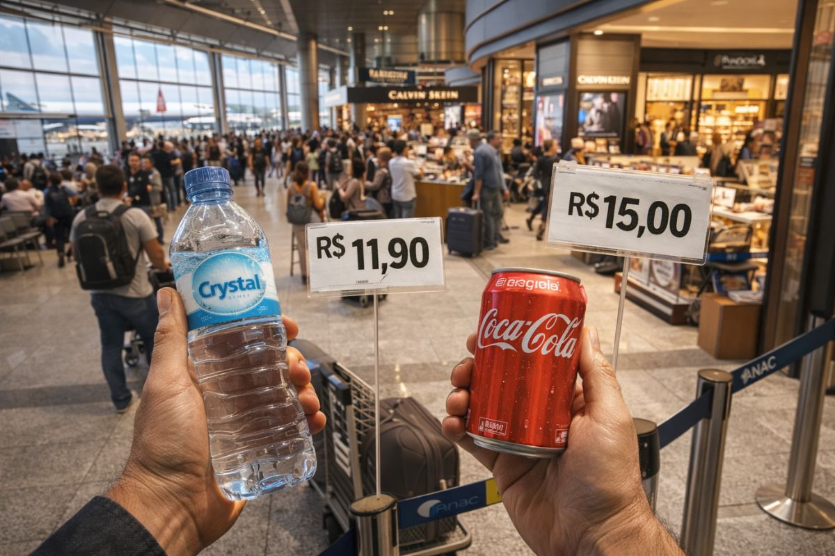 Água a R$ 11,90 e Coca a R$ 15 em Guarulhos por que aeroportos viraram shoppings, lucram mais com lojas do que com voos e quase ninguém fiscaliza no Brasil