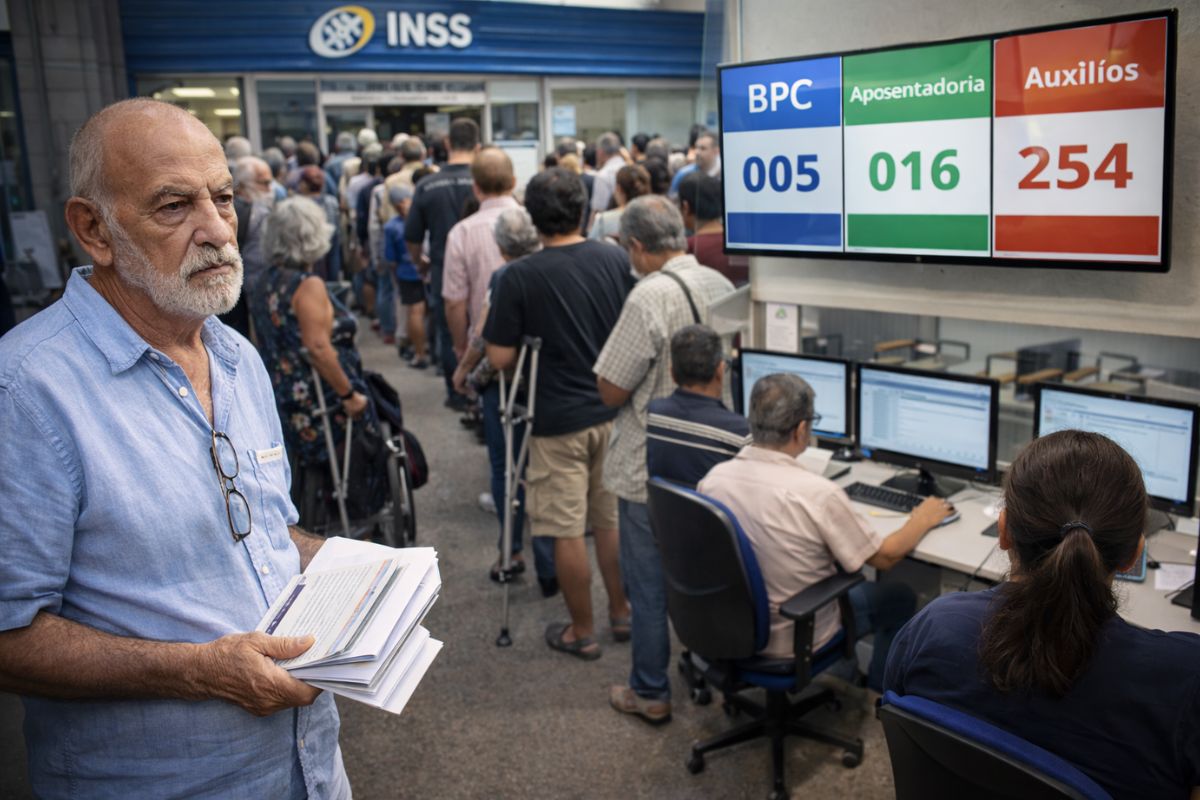 aposentadoria e auxílios na Fila Nacional do INSS: triagem prioriza espera, mira BPC e benefícios por incapacidade e redistribui via PGB.