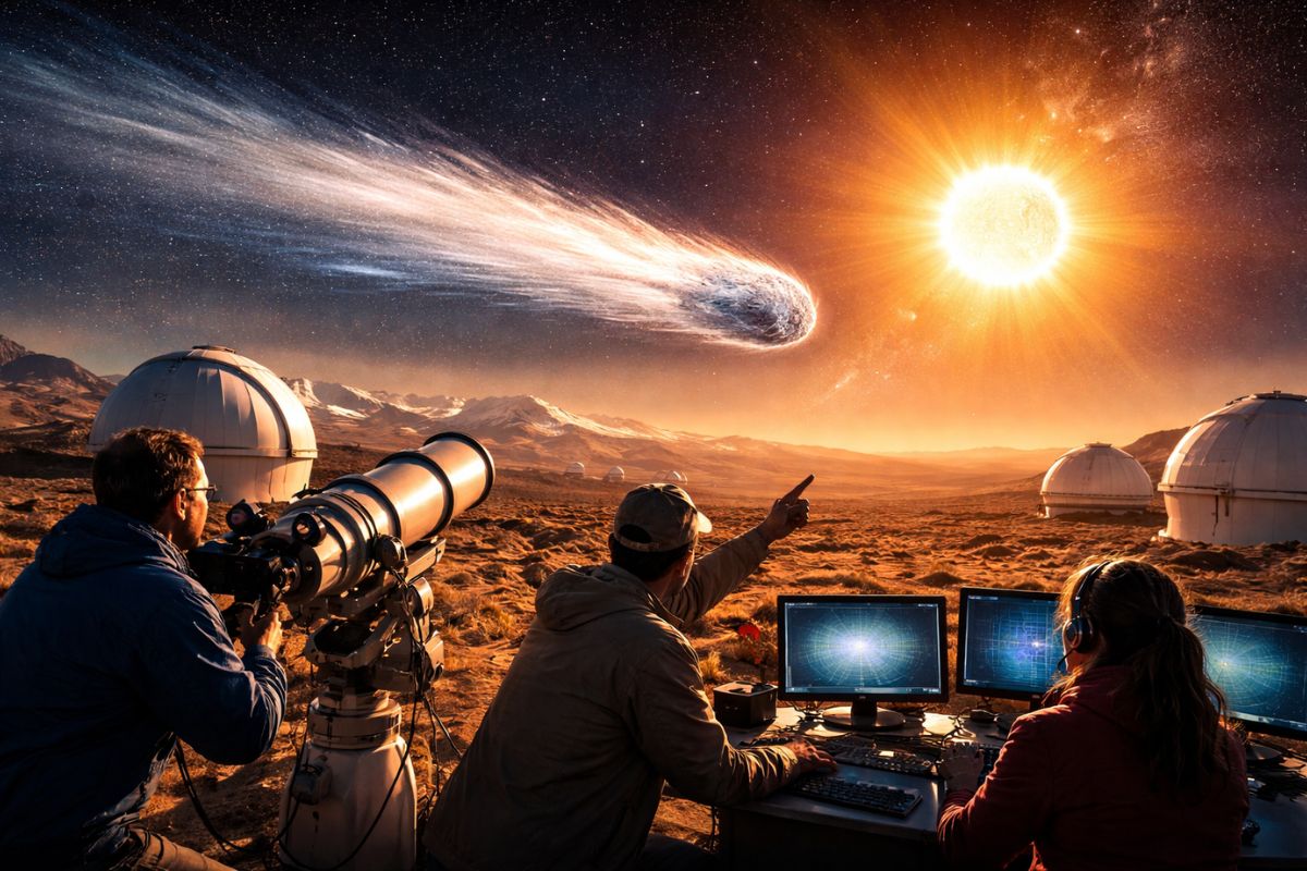 Astrônomos no Atacama encontram cometa “kamikaze” ligado ao lendário gigante de 1106, viajando a 3,2 milhões kmh rumo ao Sol, e ele pode surgir no céu de 2026