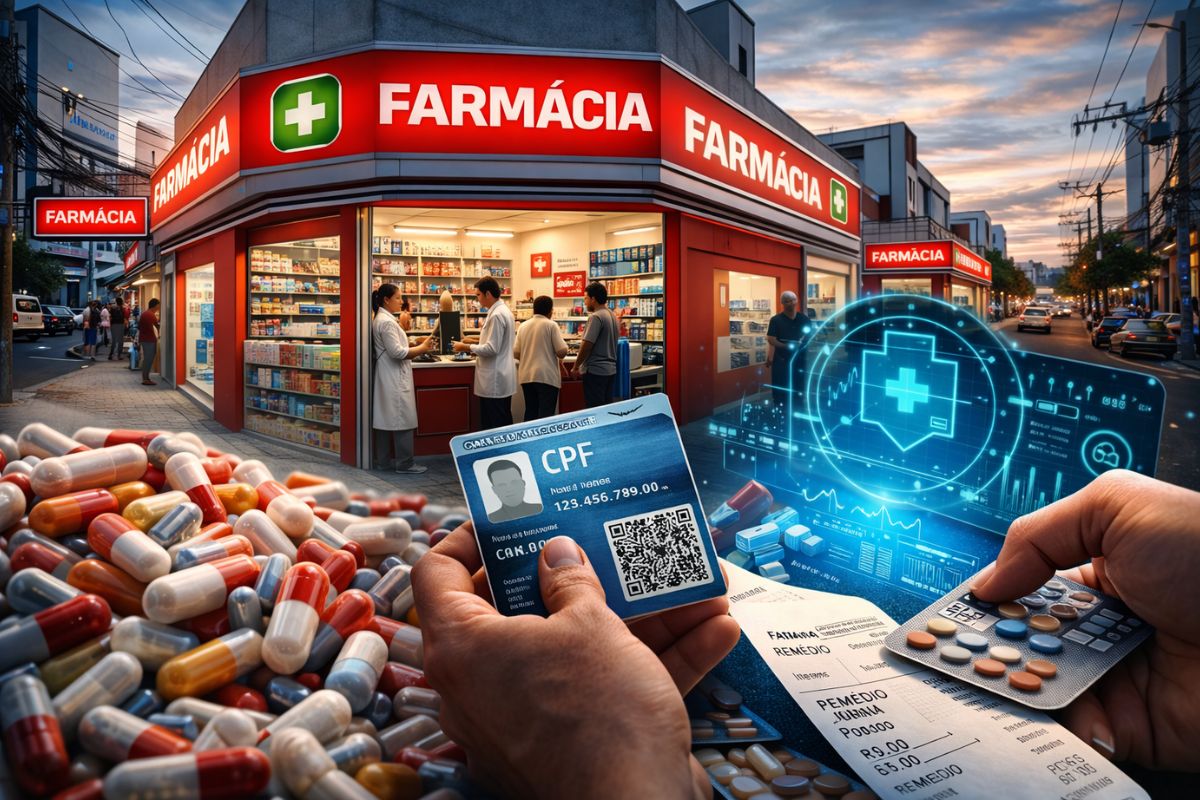 Brasil vira o país das farmácias como redes se espalham em cada esquina, lucram com automedicação, CPF no caixa, dados de saúde, fraudes na Farmácia Popular