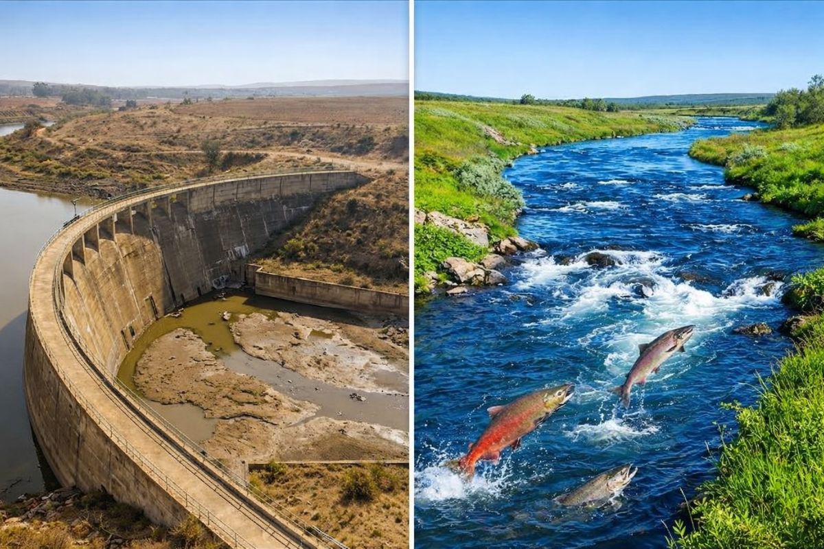 Rio Carmel ganha desvio que isola sedimento, reduz risco e devolve vida ao rio após remoção de barragem histórica na Califórnia