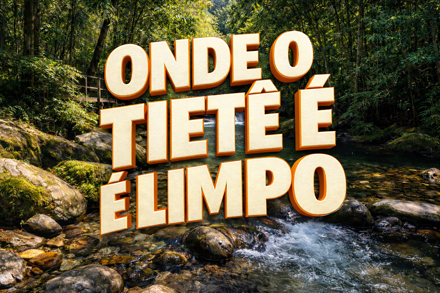 Nascente do rio Tietê em Salesópolis com água limpa, mata atlântica preservada e floresta nativa ao redor do rio