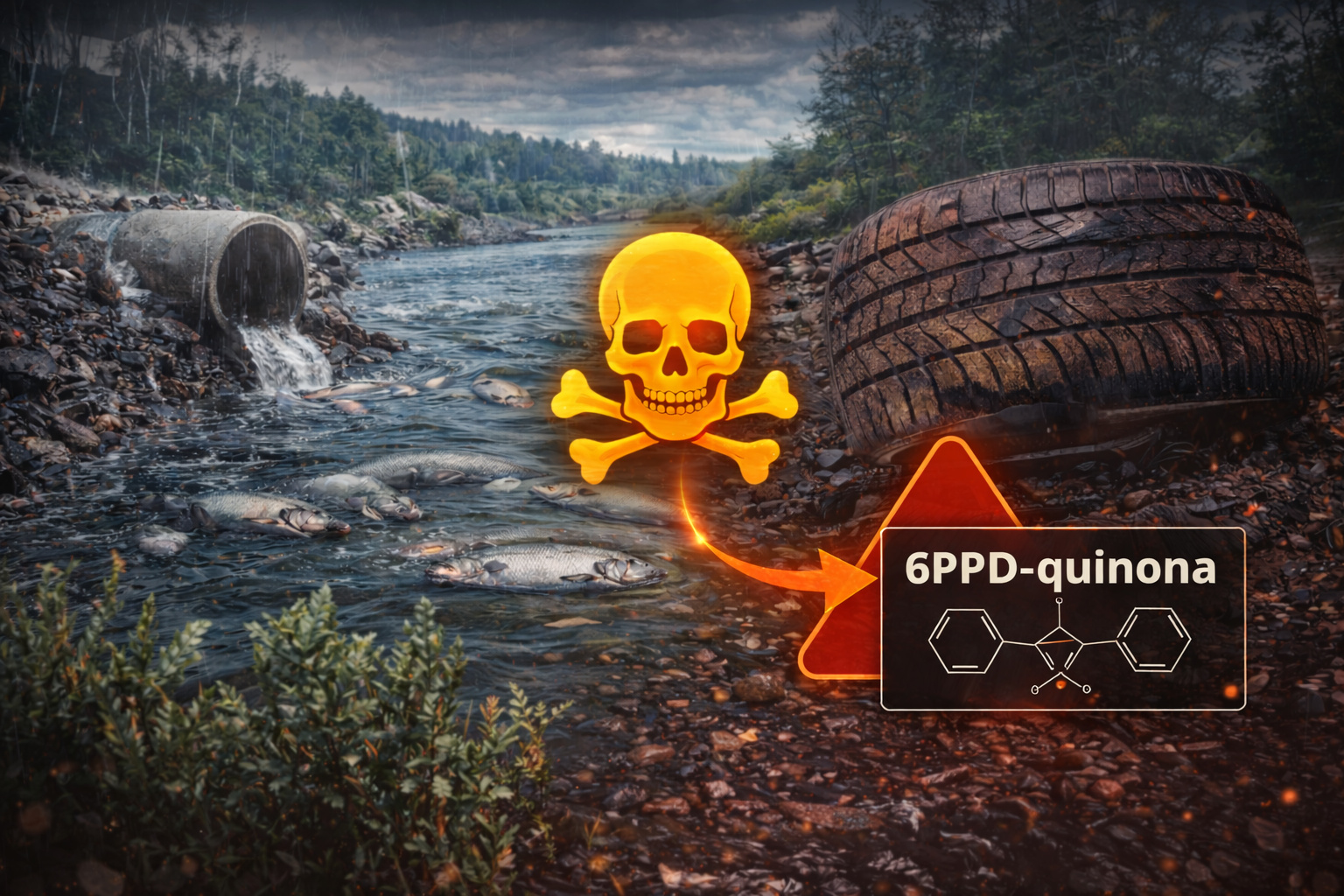 La lluvia arrastra partículas invisibles del asfalto hacia los ríos y hasta el 90% de los salmones mueren en 24 horas: la 6PPD-quinona, derivada del desgaste de llantas, se ha convertido en una amenaza silenciosa para la vida acuática en EE.UU.