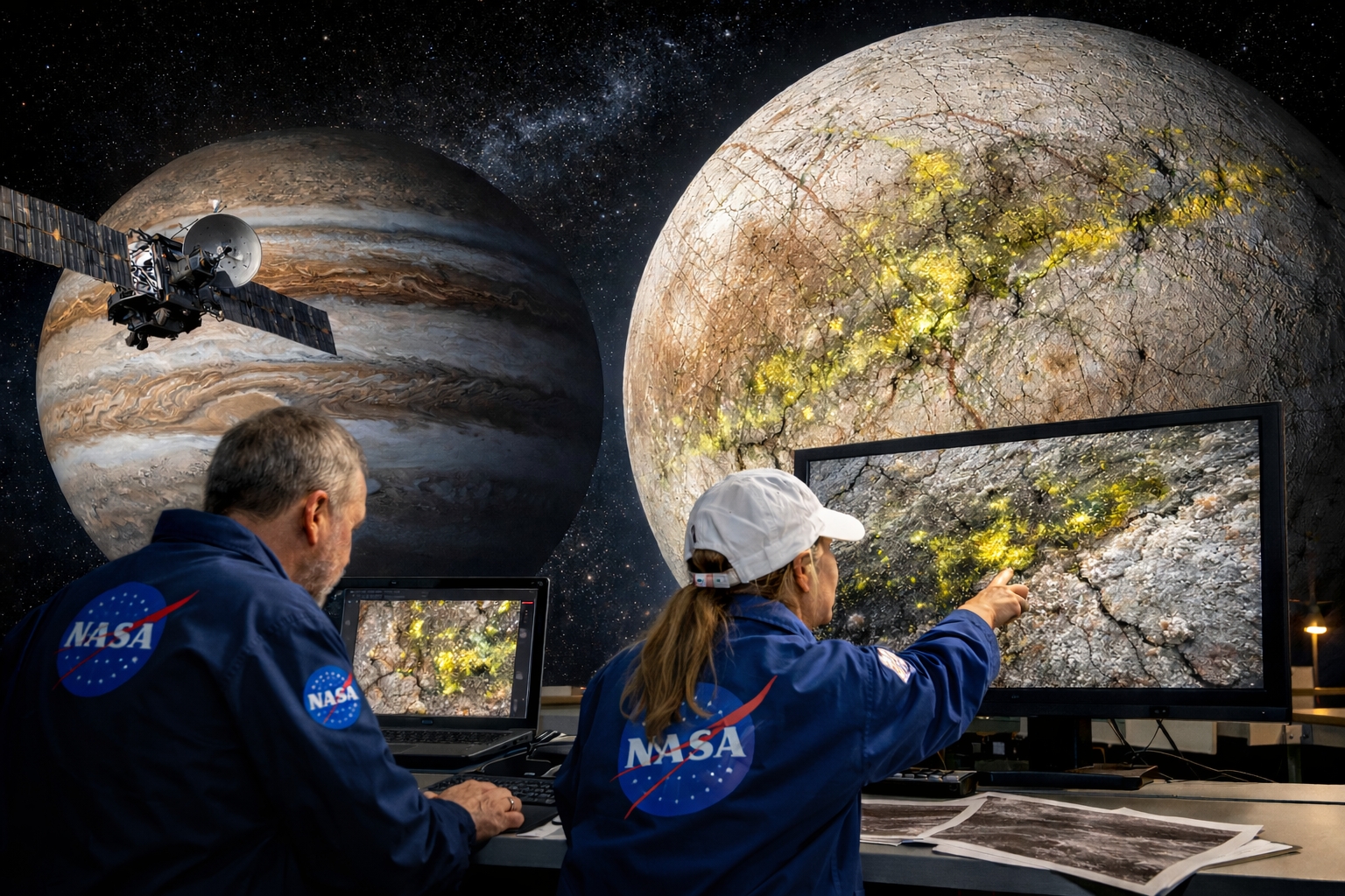 Cientistas da NASA identificam elemento essencial para a vida na superfície da lua Europa, de Júpiter, ao analizar novos dados da sonda Galileo; descoberta indica atividade geológica recente e vida fora da Terra