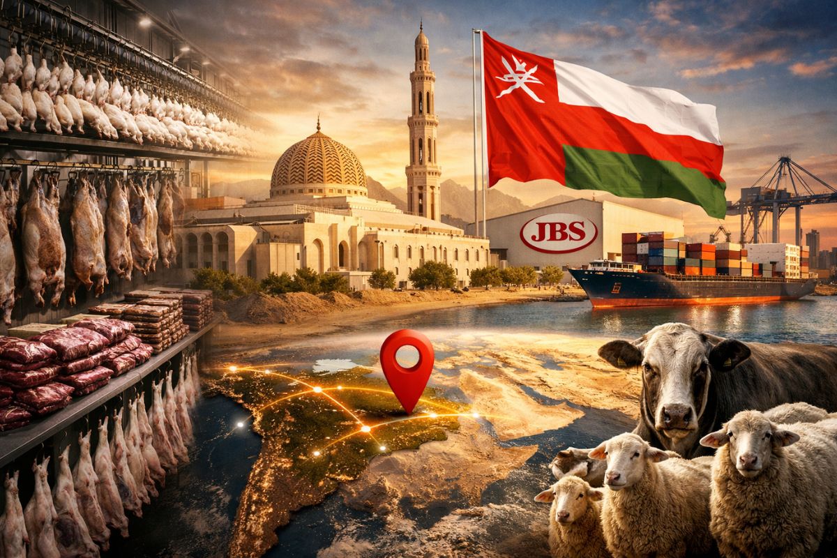 JBS cria base em Omã com foco halal no Oriente Médio, amplia abate e produção local para exportação e disputa consumidores da proteína animal.