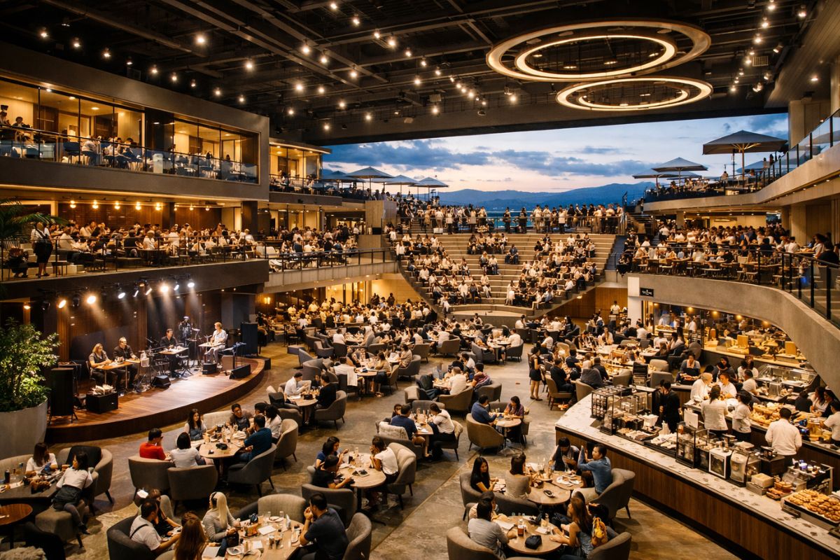 A maior cafeteria do mundo, reconhecida pelo Guinness, reúne 2.190 lugares, terraço e salas privativas, além de arena cultural e eventos, redefinindo o que é “tomar café” e levantando debate sobre experiência, preço e qualidade.