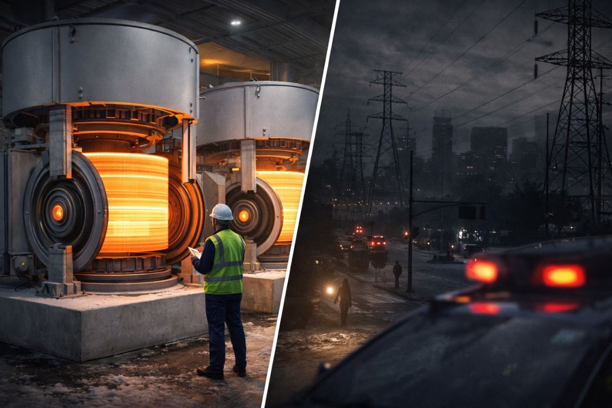 Após o colapso em Espanha e Portugal, a bateria mecânica com volantes de inércia ganha espaço para reduzir apagões e estabilizar a rede elétrica em momentos críticos.