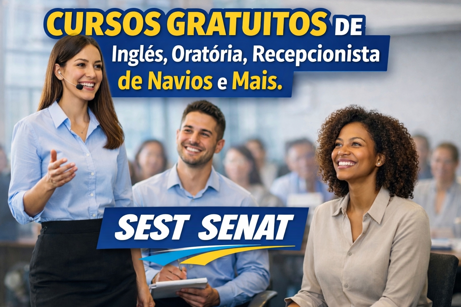 inglês - oratória - cursos grautitos - cursos online - cursos EAD - SEST SENAT