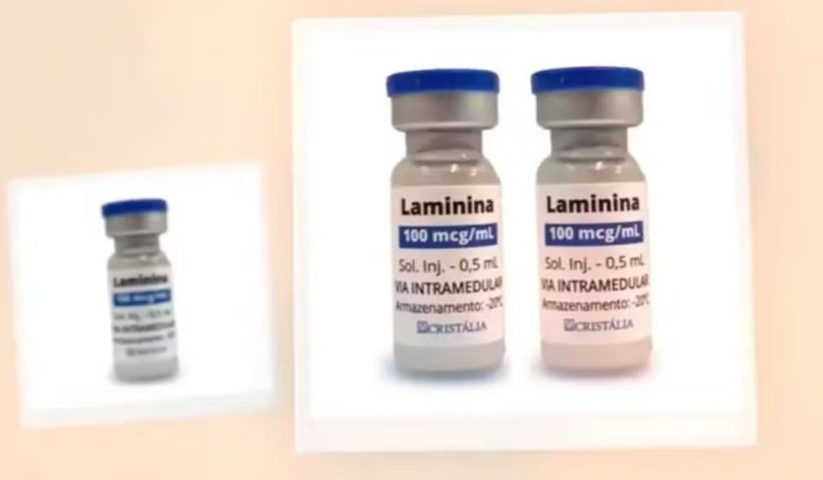 La polilaminina es una versión modificada de la laminina, proteína producida por el cuerpo humano — Foto: Cristália/Via BBC