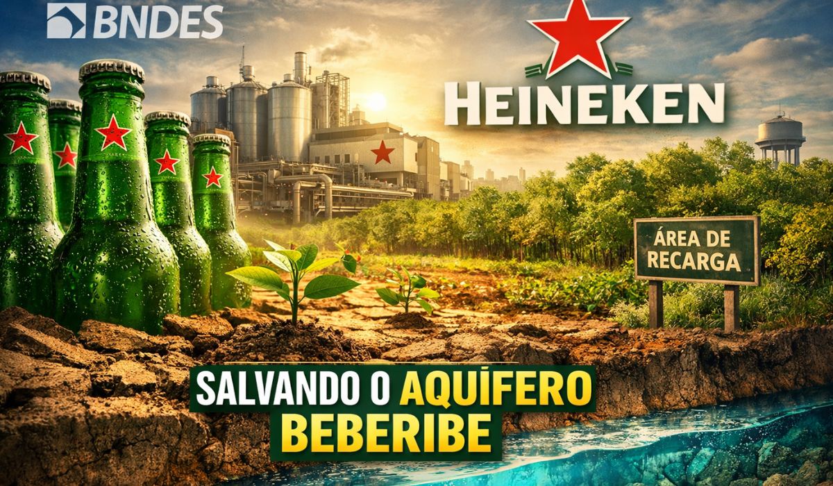 BNDES e Heineken anunciam até R$ 10 milhões para restaurar a área de recarga do Aquífero Beberibe em PE, com edital do Floresta Viva. (Imagem: Ilustração)