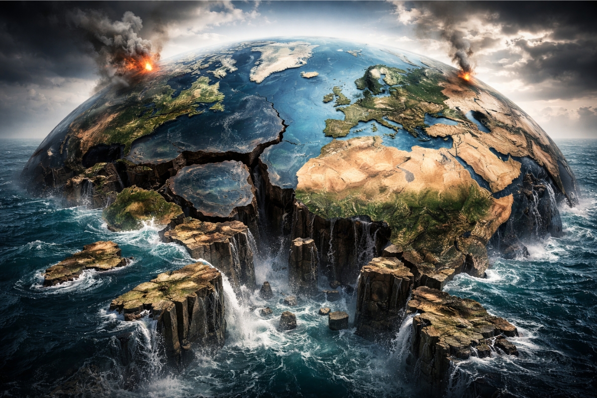 Países considerados estáveis começam a enfrentar crises climáticas, divisões internas e pressões políticas que se acumulam, enfraquecem governos, redesenham fronteiras e levantam a possibilidade real de nações desaparecerem até 2100