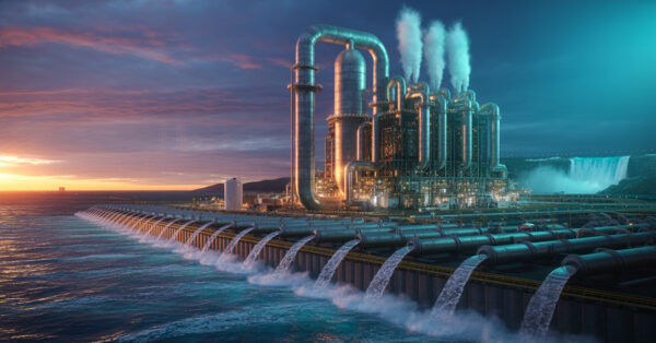 O mundo opera 16 mil usinas de dessalinização em 177 países que bombeiam 95 milhões de metros cúbicos de água do mar por dia, volume equivalente à metade do fluxo das Cataratas do Niágara, transformando oceanos em água potável para 300 milhões de pessoas