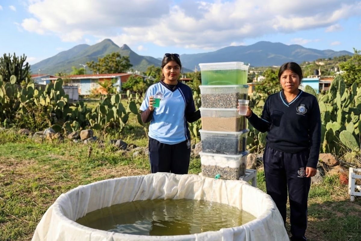 filtros de água para reutilização de água tingida dos tapetes de Oaxaca renderam nobel da água; entenda o método e o reuso nas oficinas.