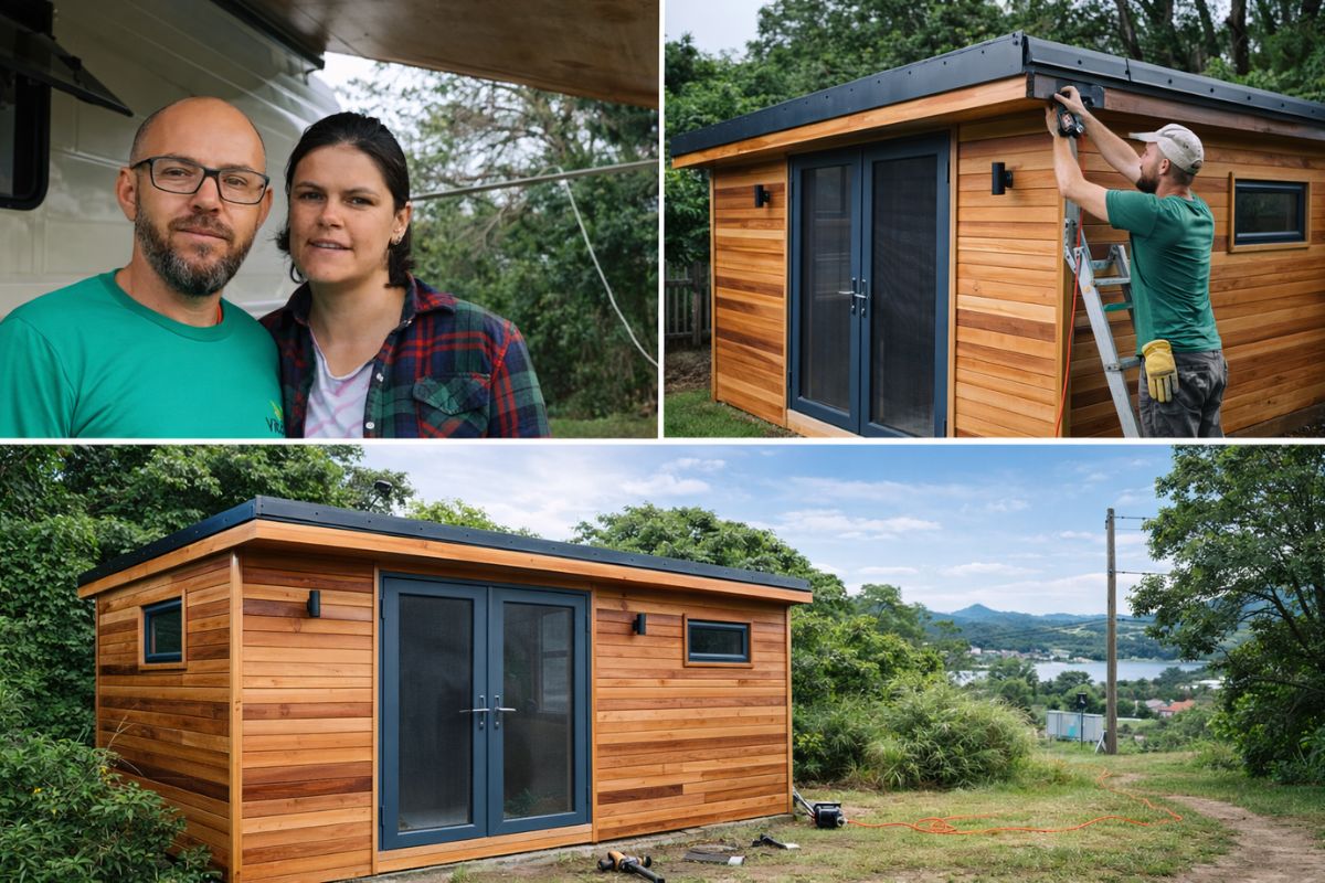 Em Santa Catarina, a mini casa 6x3 do zero detalha esquadro, telhado e caixaria, mostra por que a tela mosquiteiro muda o uso e como 100 metros de fio do vizinho viabilizaram a obra no improviso.