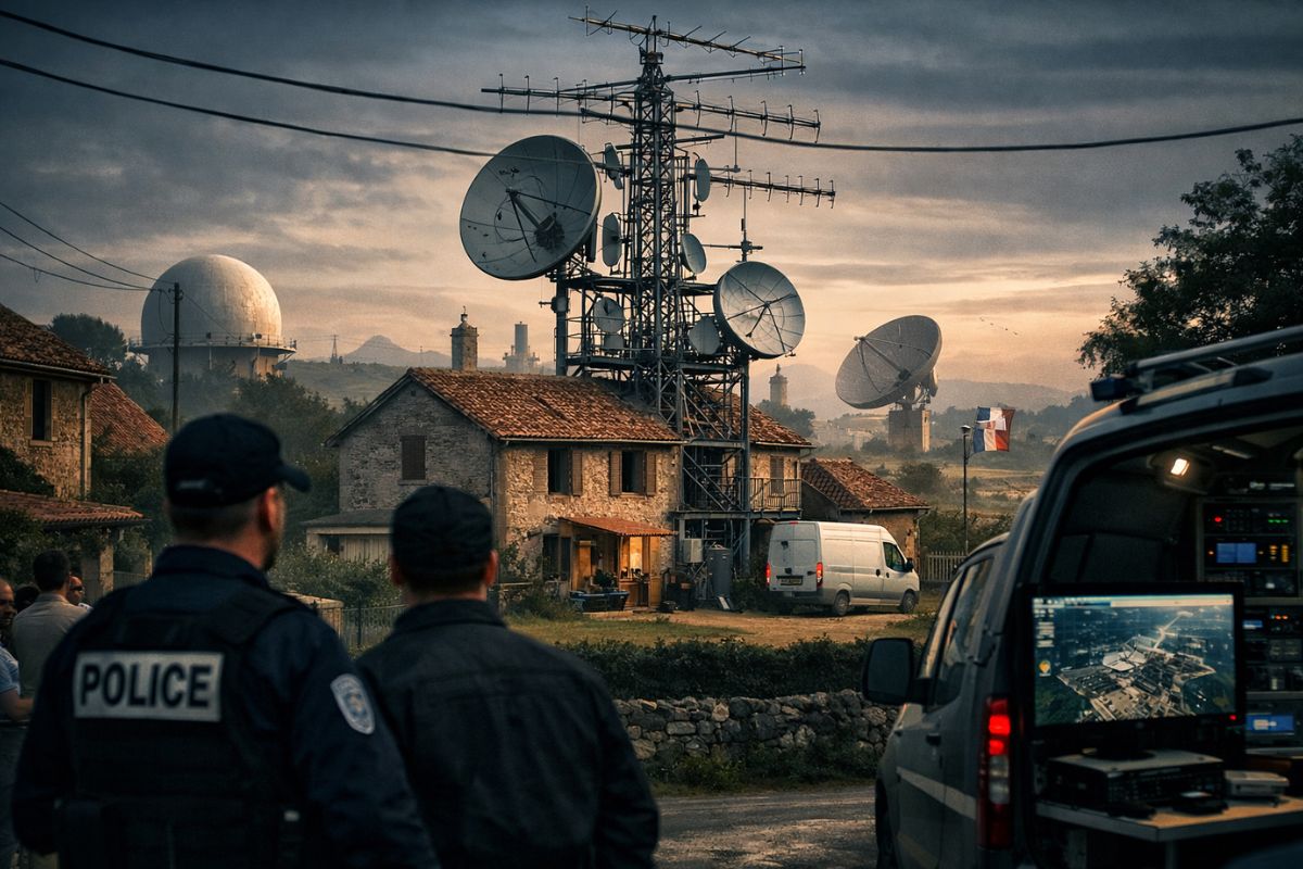 Na França, chineses são investigados por espionagem após instalar antena para captar sinais de satélite em área sensível.