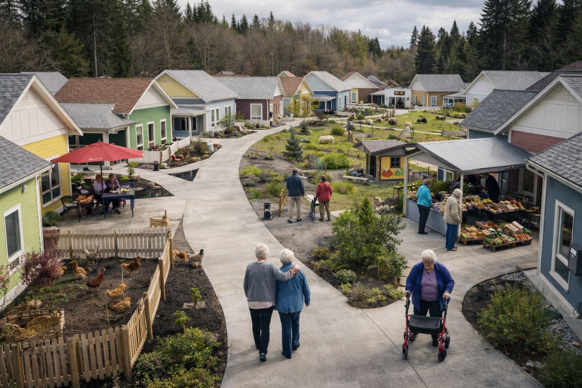 Canadá testa modelo de cuidado para demência: moradores vivem com liberdade e segurança, e o debate sobre acesso pode redefinir o futuro.