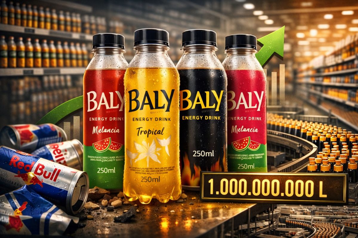 Em Santa Catarina, a Baly popularizou energético em garrafa PET, superou Red Bull em 2025 e ampliou produção para dominar supermercados.