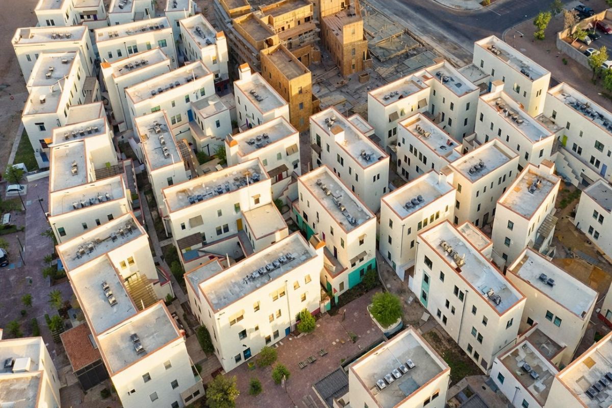 No Arizona, bairro sem carros reduz uso de carro com transporte integrado e bicicleta elétrica, mudando custos e rotina urbana.