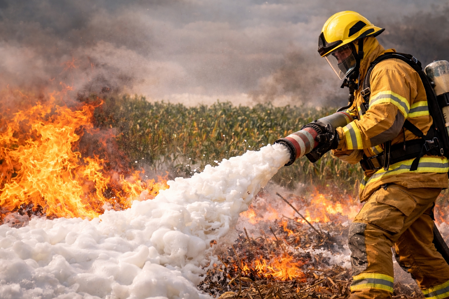 Espuma química de combate a incêndios usada por bombeiros vira pauta quente nos EUA, após composto apresentar risco de câncer e levar até 200 anos para sair do corpo humano